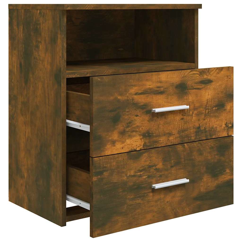 vidaXL Bed Cabinets 2 pcs Smoked Oak 50x32x60 cm