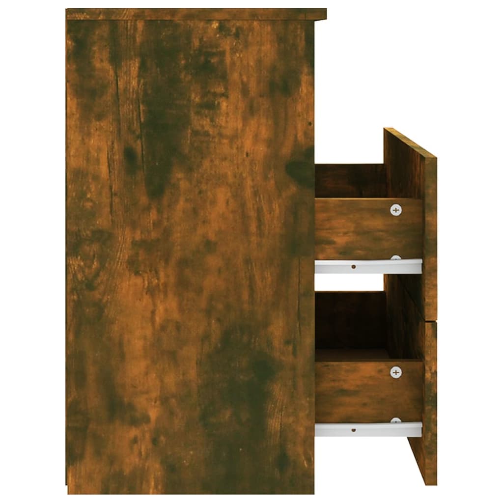 vidaXL Bed Cabinets 2 pcs Smoked Oak 50x32x60 cm