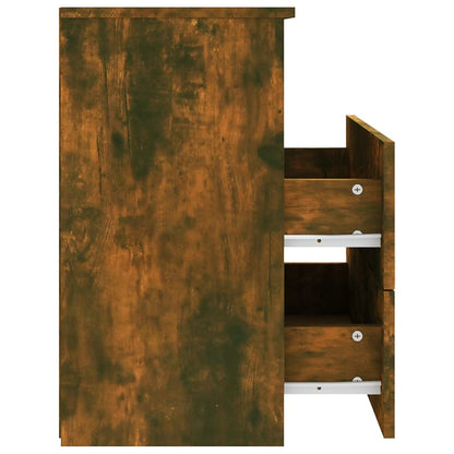 vidaXL Bed Cabinets 2 pcs Smoked Oak 50x32x60 cm