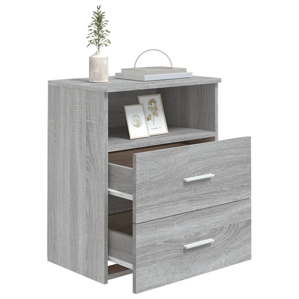 vidaXL Bed Cabinet Grey Sonoma 50x32x60 cm
