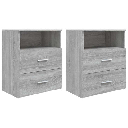 vidaXL Bed Cabinets 2 pcs Grey Sonoma 50x32x60 cm
