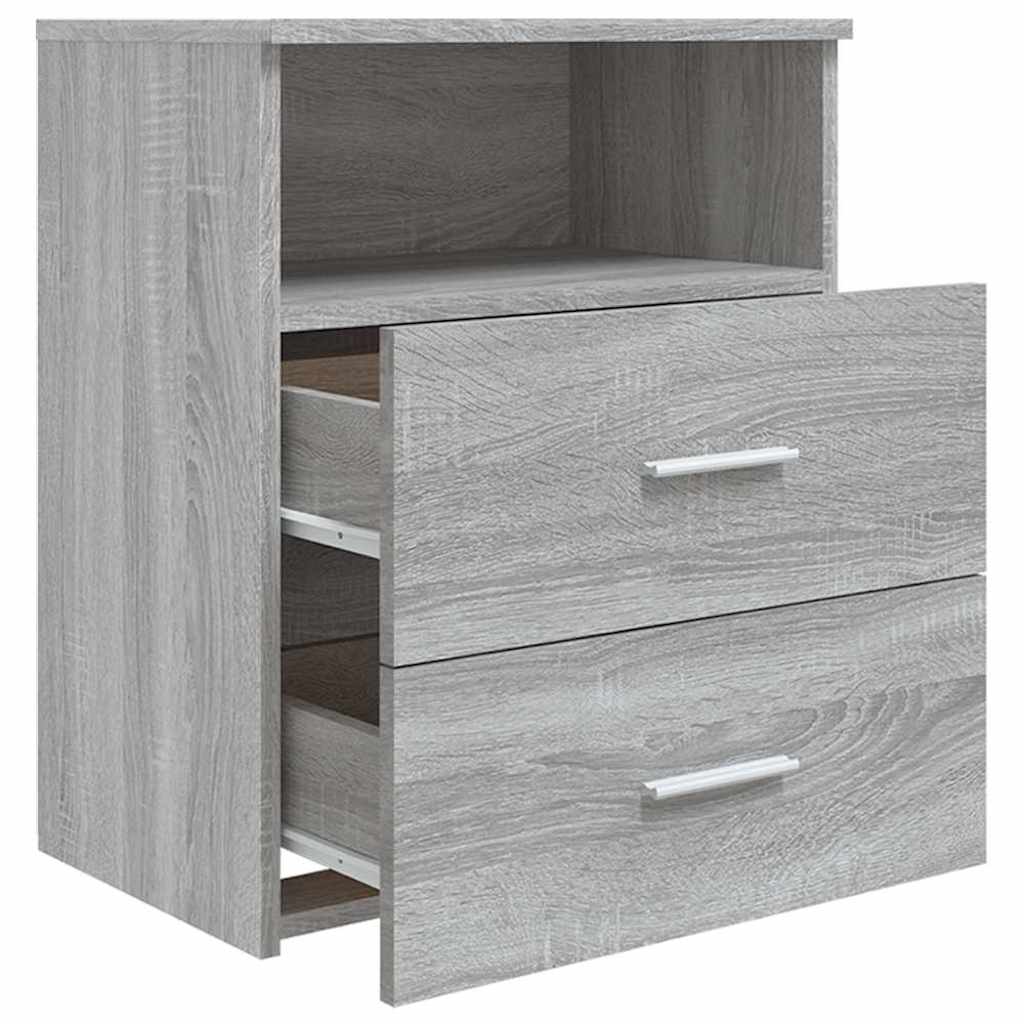 vidaXL Bed Cabinets 2 pcs Grey Sonoma 50x32x60 cm