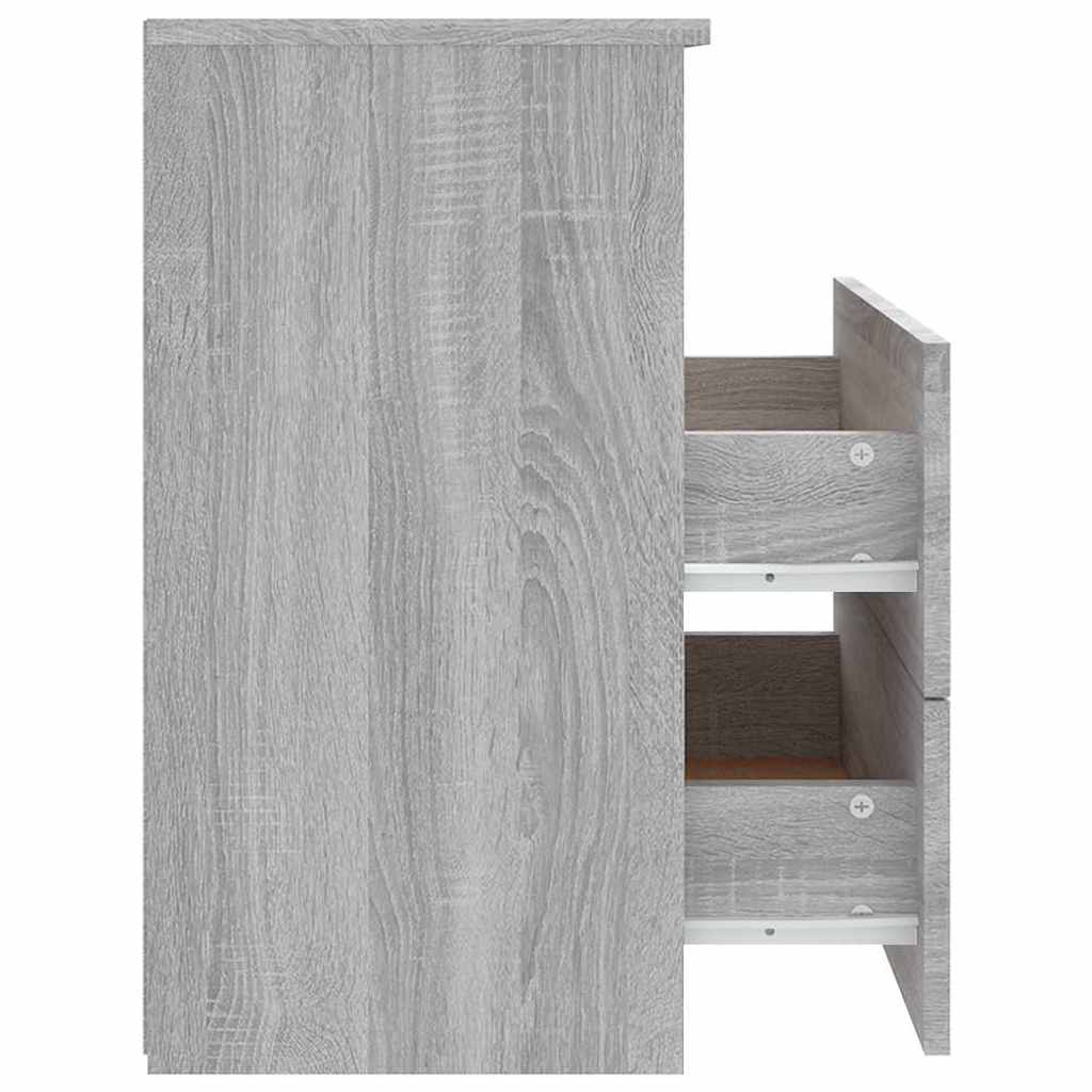 vidaXL Bed Cabinets 2 pcs Grey Sonoma 50x32x60 cm