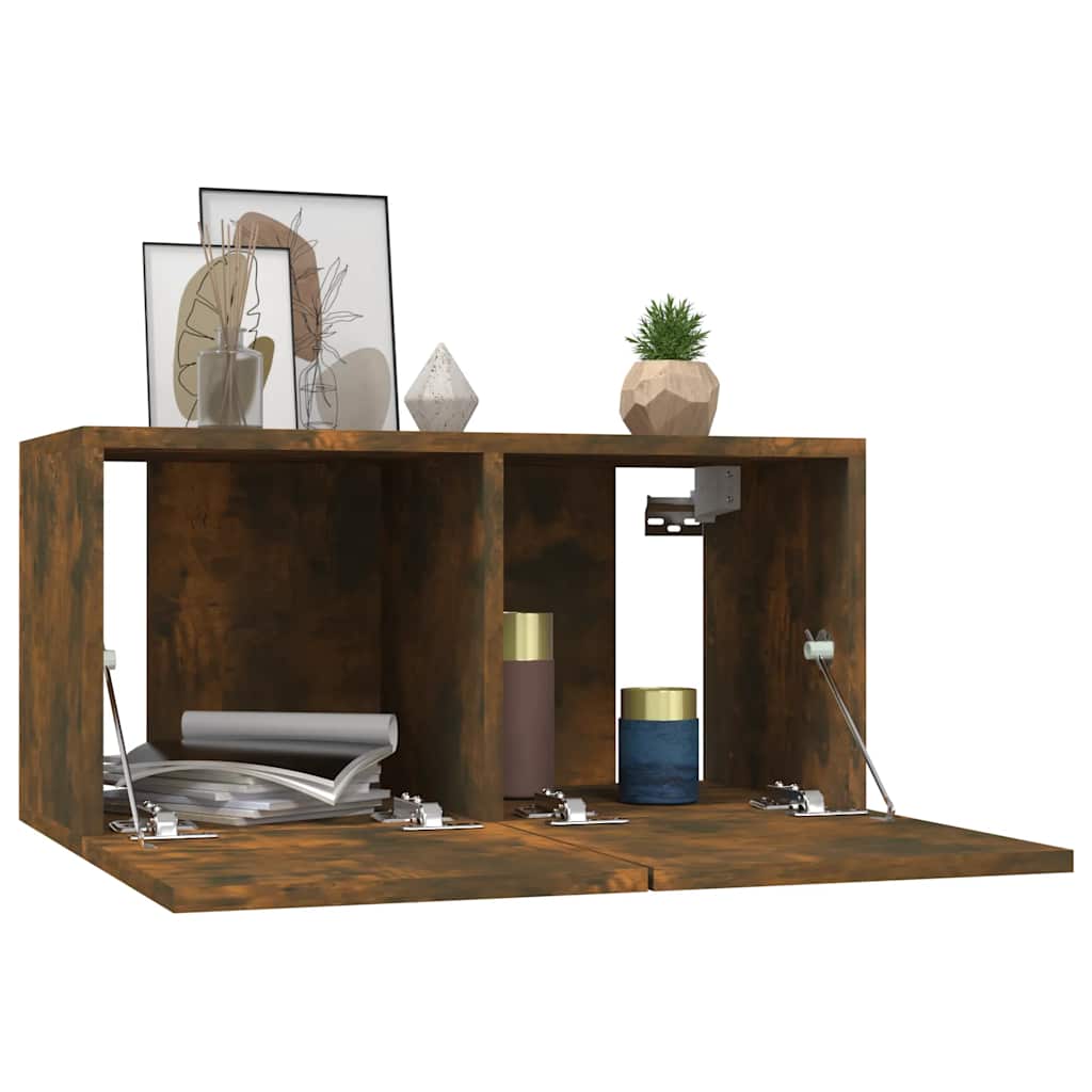 815867 vidaXL Hanging TV Cabinet Smoked Oak 60x30x30 cm Engineered Wood