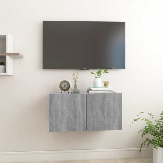 815870 vidaXL Hanging TV Cabinet Grey Sonoma 60x30x30 cm Engineered Wood
