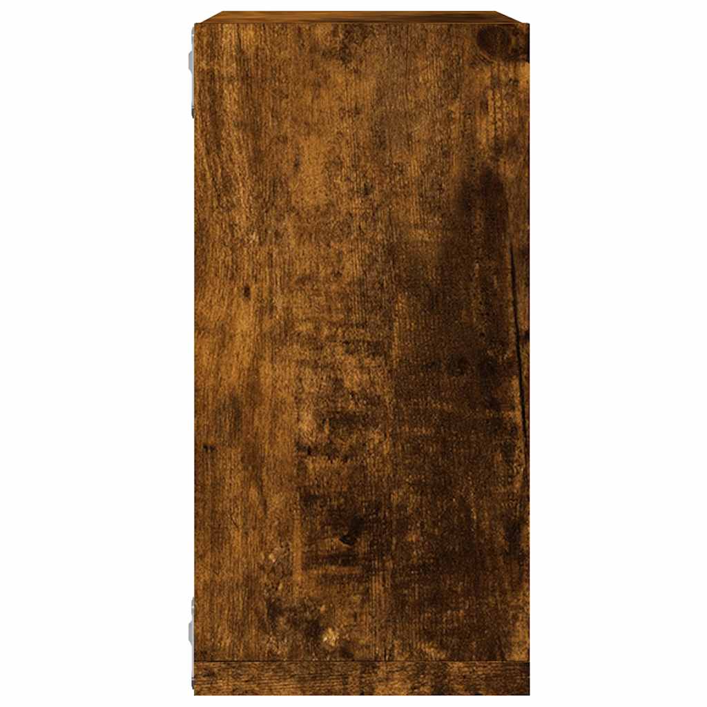 vidaXL Wall Cube Shelves 2 pcs Smoked Oak 30x15x30 cm