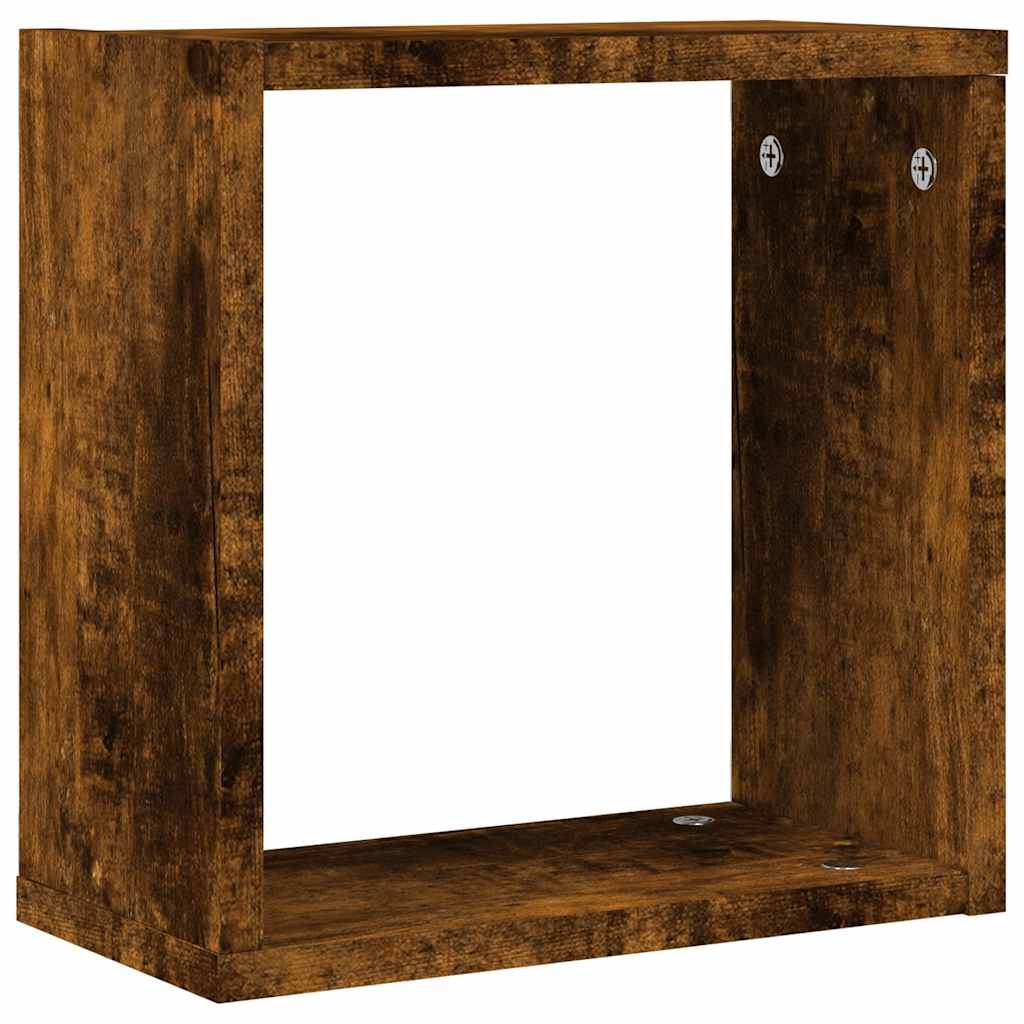 vidaXL Wall Cube Shelves 6 pcs Smoked Oak 30x15x30 cm