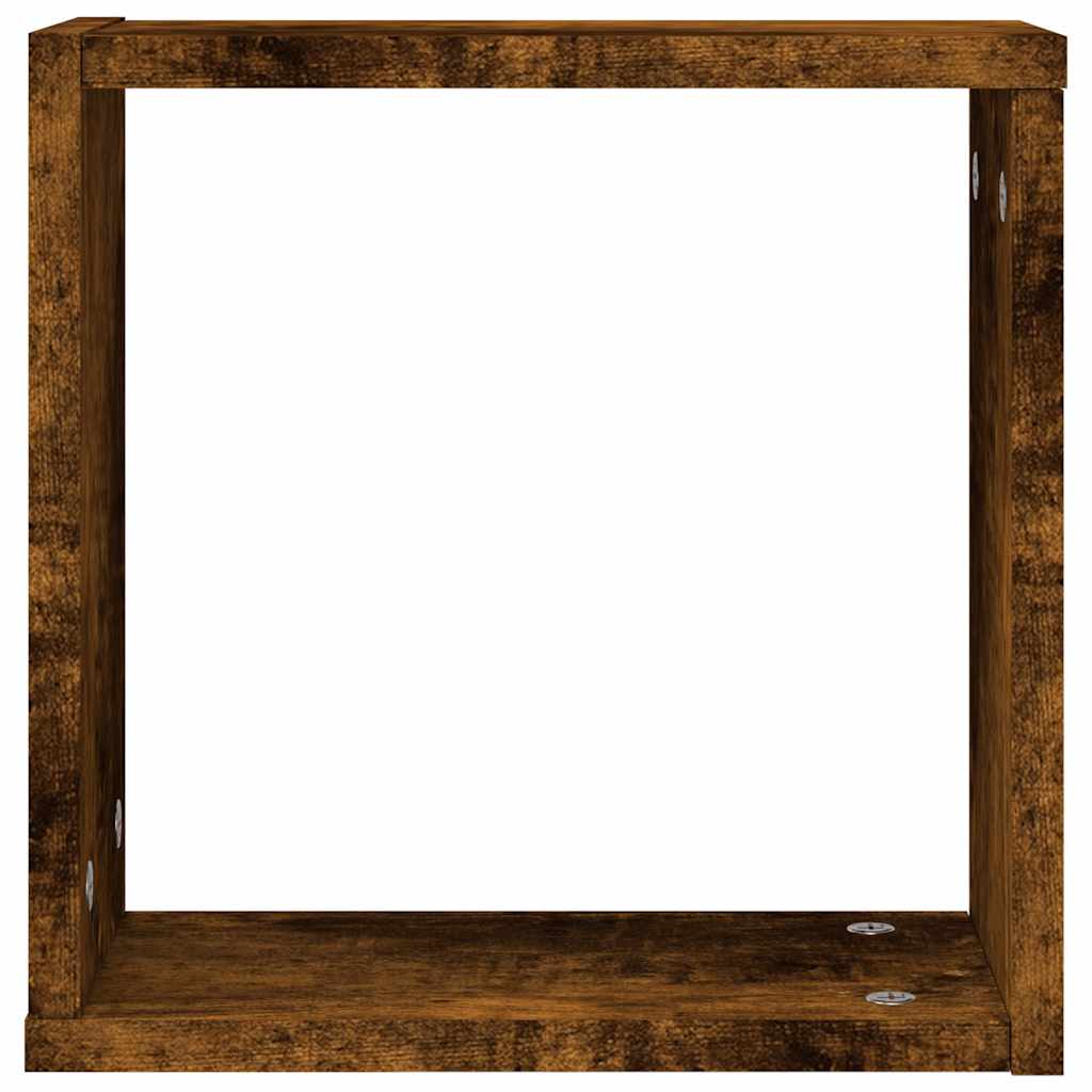 vidaXL Wall Cube Shelves 6 pcs Smoked Oak 30x15x30 cm