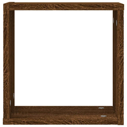 vidaXL Wall Cube Shelves 2 pcs Brown Oak 30x15x30 cm