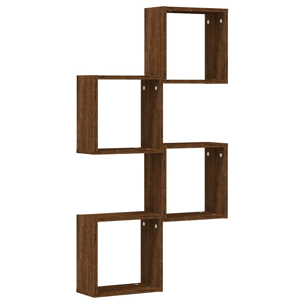 vidaXL Wall Cube Shelves 4 pcs Brown Oak 30x15x30 cm