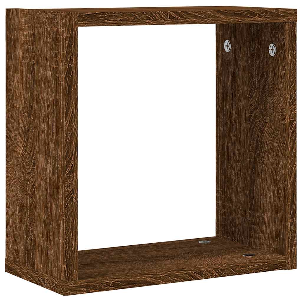vidaXL Wall Cube Shelves 4 pcs Brown Oak 30x15x30 cm