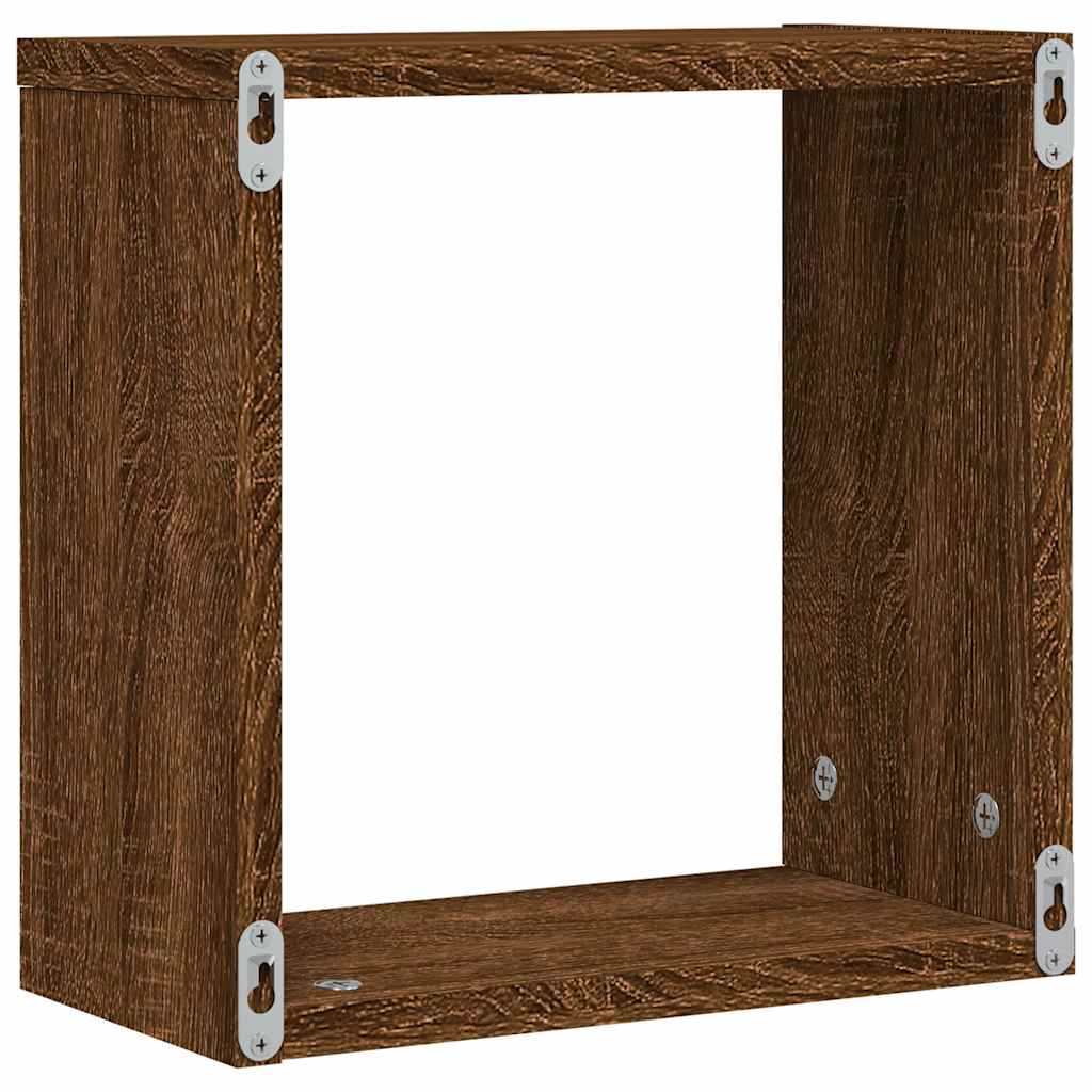vidaXL Wall Cube Shelves 4 pcs Brown Oak 30x15x30 cm