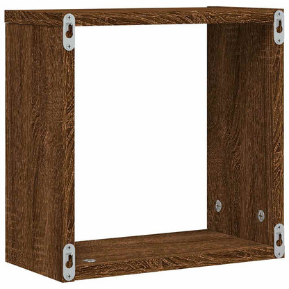 vidaXL Wall Cube Shelves 4 pcs Brown Oak 30x15x30 cm