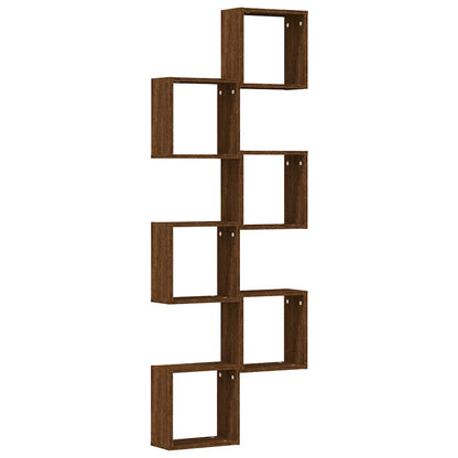 vidaXL Wall Cube Shelves 6 pcs Brown Oak 30x15x30 cm
