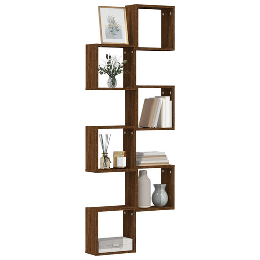 vidaXL Wall Cube Shelves 6 pcs Brown Oak 30x15x30 cm
