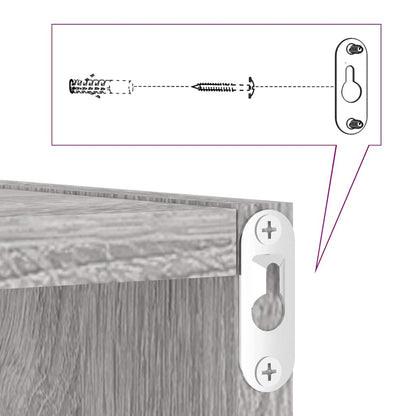 vidaXL Wall Shelves 2 pcs Grey Sonoma 26 x 15 x 26 cm Engineered Wood