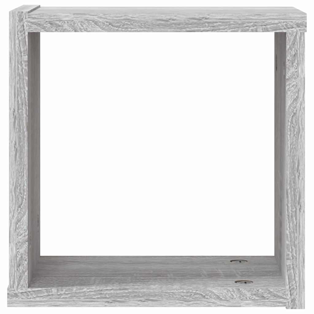 vidaXL Wall Shelves 2 pcs Grey Sonoma 26 x 15 x 26 cm Engineered Wood