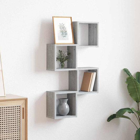 vidaXL Wall Shelves 4 pcs Grey Sonoma 26 x 15 x 26 cm Engineered Wood