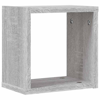 vidaXL Wall Shelves 4 pcs Grey Sonoma 26 x 15 x 26 cm Engineered Wood