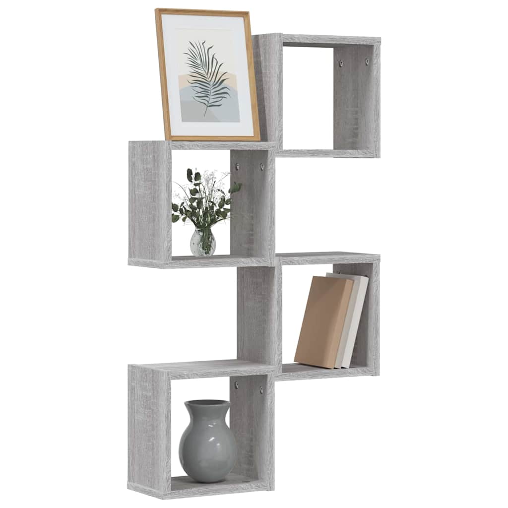 vidaXL Wall Shelves 4 pcs Grey Sonoma 26 x 15 x 26 cm Engineered Wood