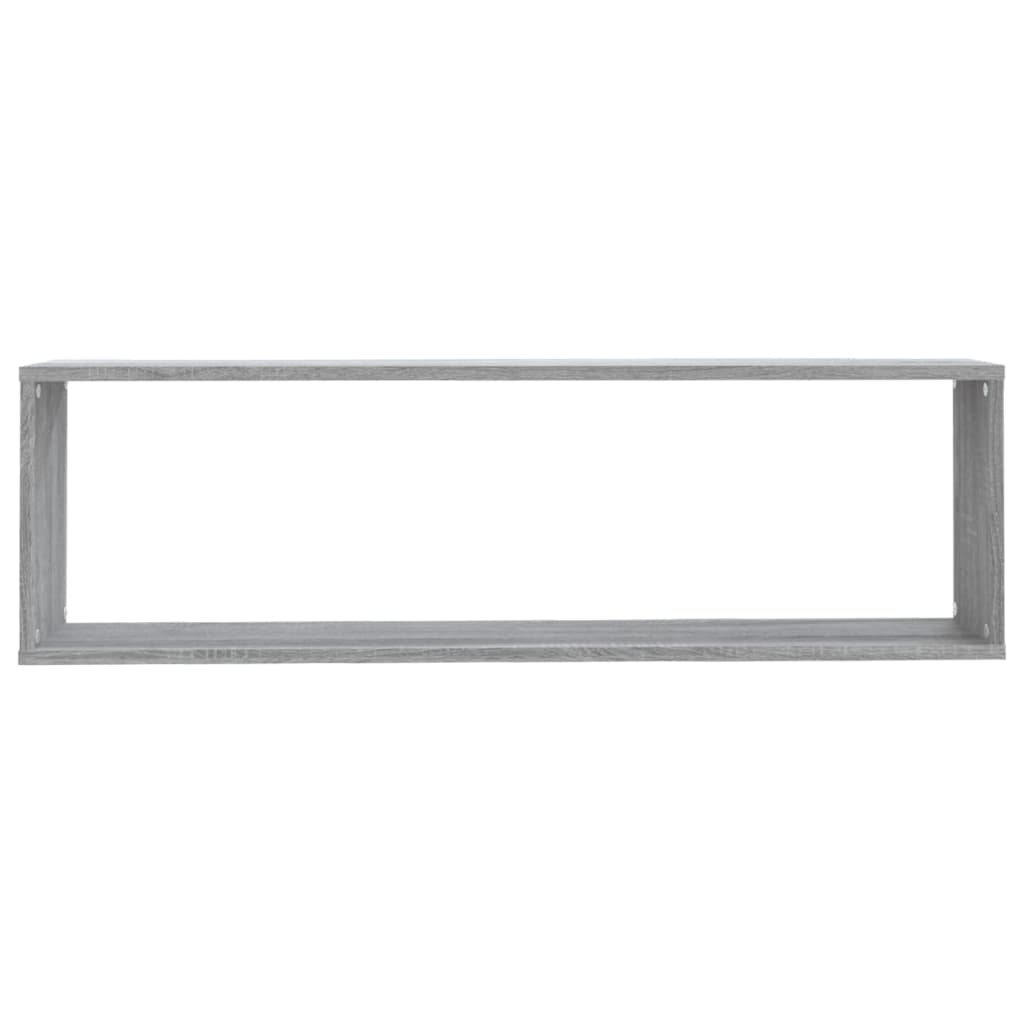 vidaXL Wall Cube Shelves 4 pcs Grey Sonoma 100x15x30 cm Engineered Wood