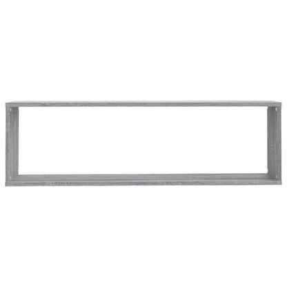 vidaXL Wall Cube Shelves 4 pcs Grey Sonoma 100x15x30 cm Engineered Wood