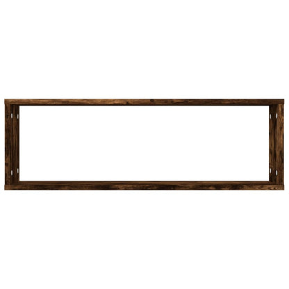 vidaXL Wall Cube Shelves 2 pcs Smoked Oak 80x15x26.5 cm Engineered Wood