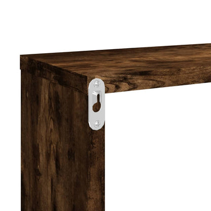 vidaXL Wall Cube Shelves 2 pcs Smoked Oak 80x15x26.5 cm Engineered Wood
