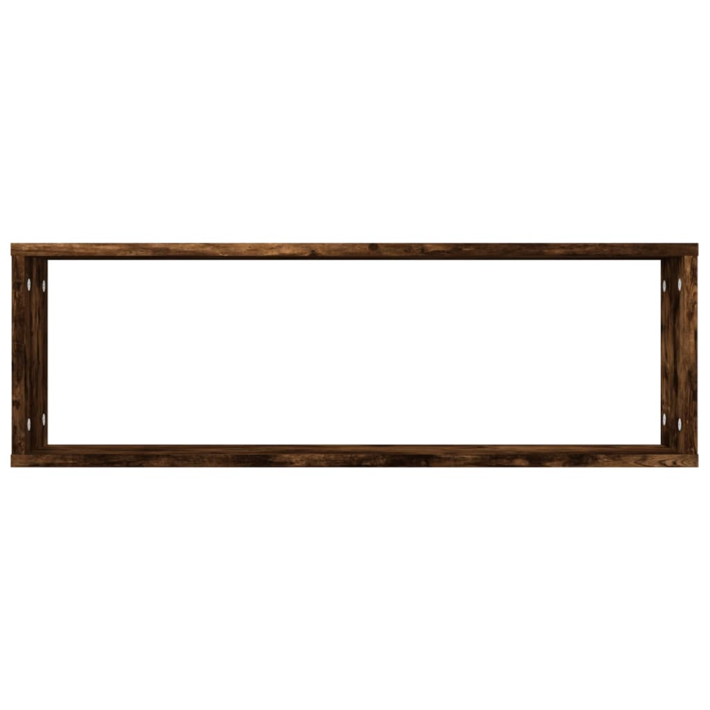 vidaXL Wall Cube Shelves 4 pcs Smoked Oak 80x15x26.5 cm Engineered Wood