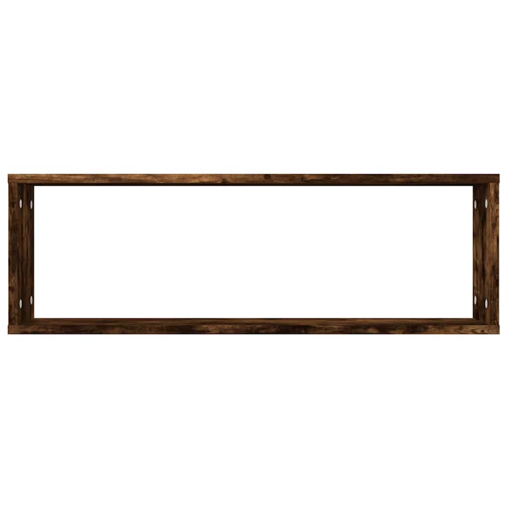 vidaXL Wall Cube Shelves 4 pcs Smoked Oak 80x15x26.5cm Engineered Wood