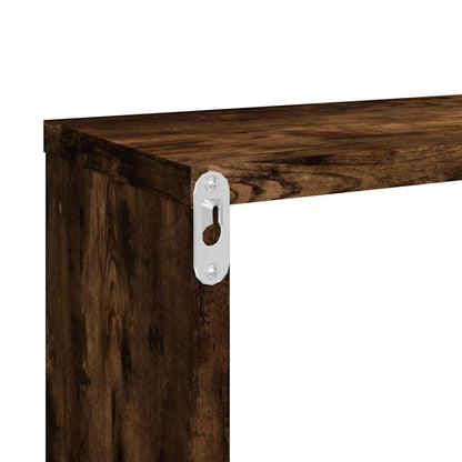 vidaXL Wall Cube Shelves 4 pcs Smoked Oak 80x15x26.5cm Engineered Wood