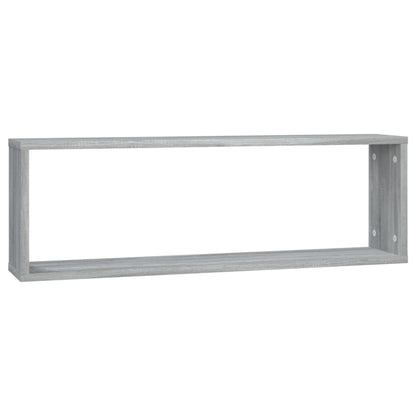 vidaXL Wall Cube Shelves 4 pcs Grey Sonoma 80x15x26.5 cm Engineered Wood
