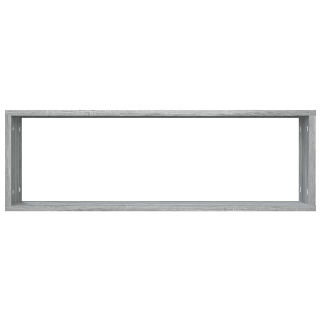 vidaXL Wall Cube Shelves 4 pcs Grey Sonoma 80x15x26.5 cm Engineered Wood