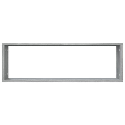 vidaXL Wall Cube Shelves 4 pcs Grey Sonoma 80x15x26.5 cm Engineered Wood