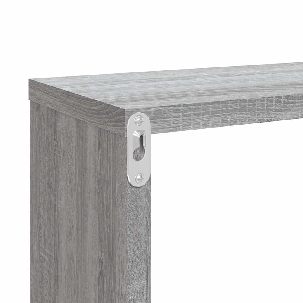vidaXL Wall Cube Shelves 4 pcs Grey Sonoma 80x15x26.5 cm