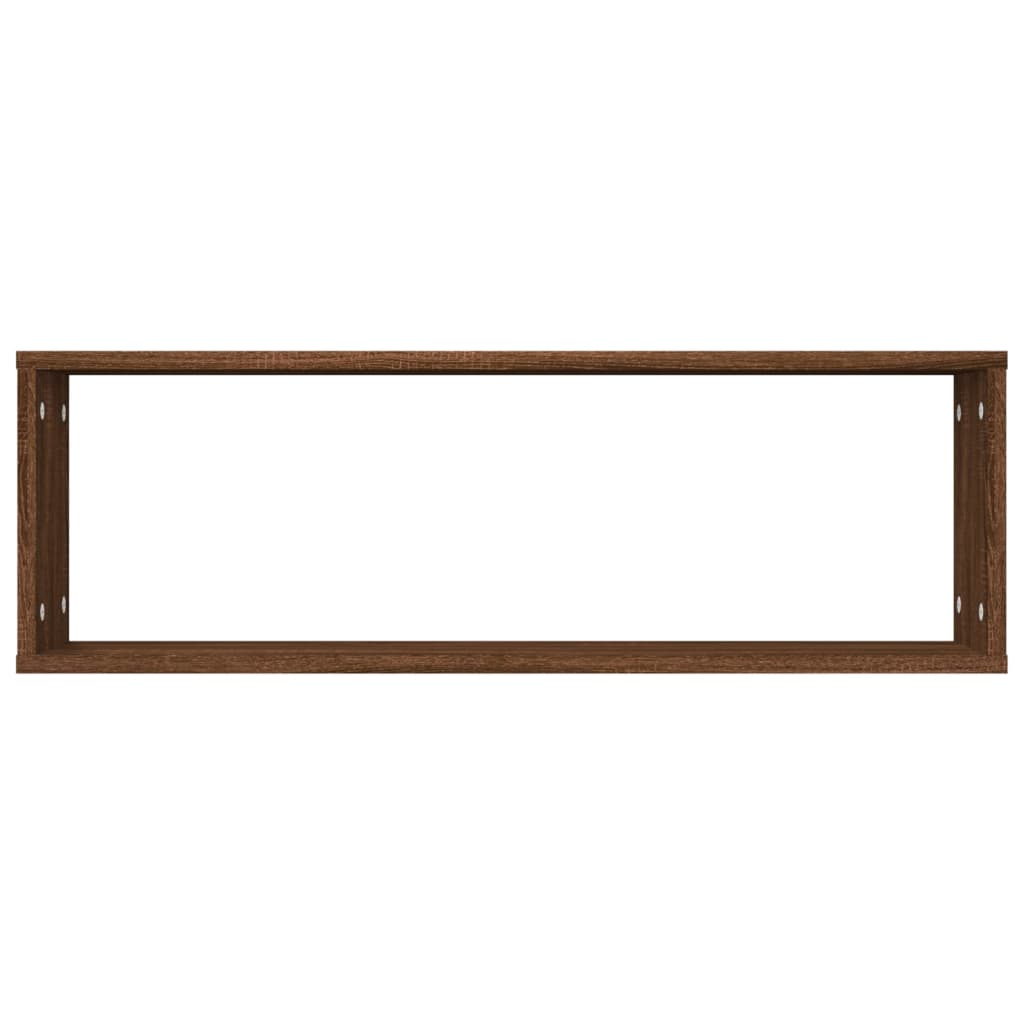 vidaXL Wall Cube Shelves 2 pcs Brown Oak 80x15x26.5 cm Engineered Wood