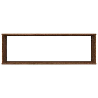 vidaXL Wall Cube Shelves 2 pcs Brown Oak 80x15x26,5 cm Engineered Wood