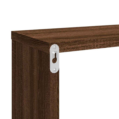 vidaXL Wall Cube Shelves 2 pcs Brown Oak 80x15x26,5 cm Engineered Wood
