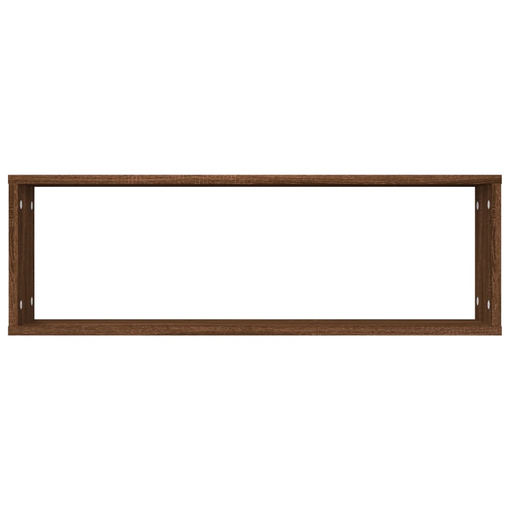 vidaXL Wall Cube Shelves 4 pcs Brown Oak 80x15x26.5 cm Engineered Wood
