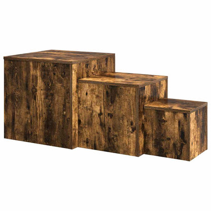 vidaXL Side Tables 3 pcs Smoked Oak Engineered Wood