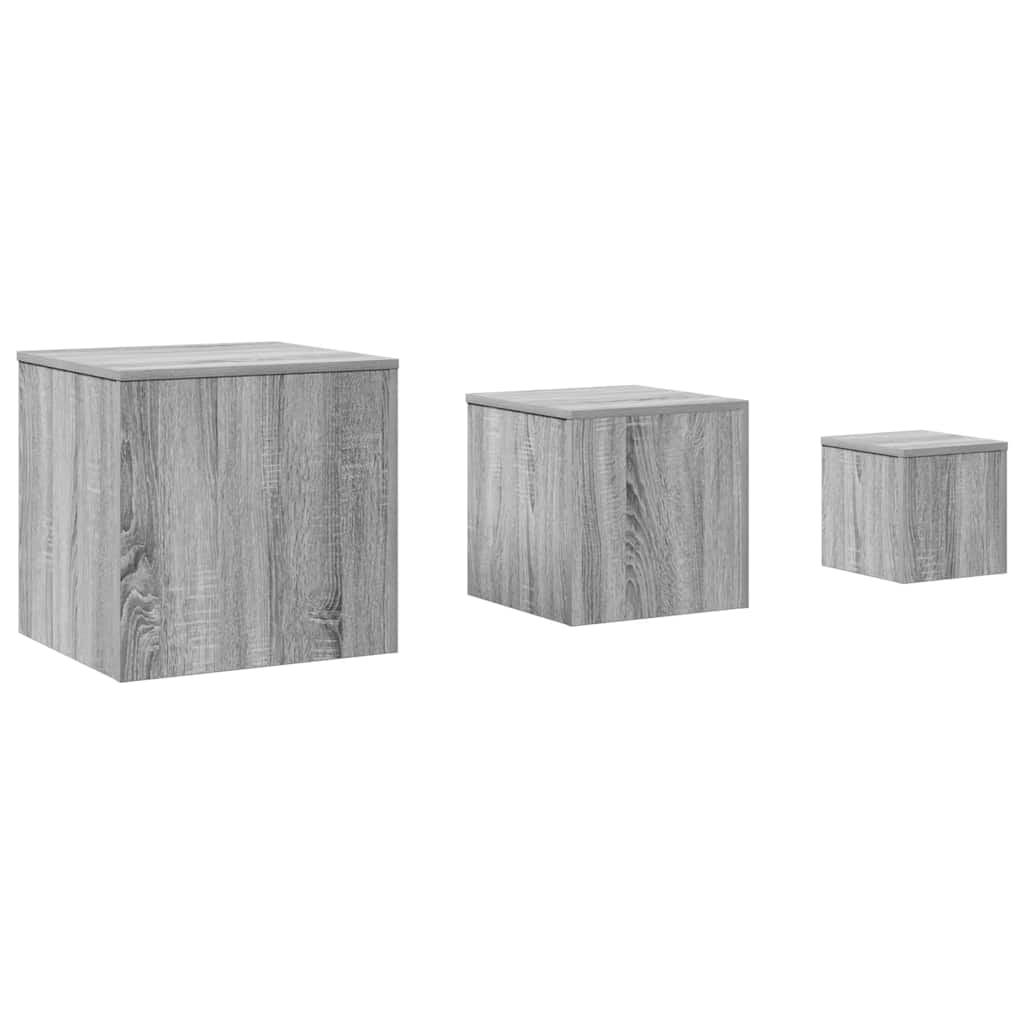 vidaXL Side Tables 3 pcs Grey Sonoma Engineered Wood