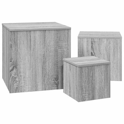 vidaXL Side Tables 3 pcs Grey Sonoma Engineered Wood