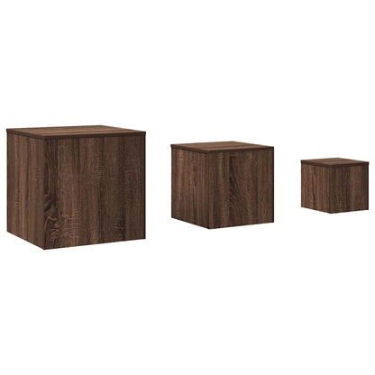 vidaXL Side Tables 3 pcs Brown Oak Engineered Wood