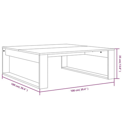 vidaXL Coffee Table Smoked Oak 100x100x35 cm Engineered Wood