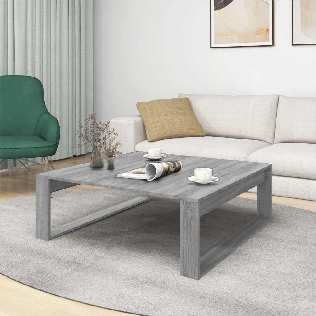 vidaXL Coffee Table Grey Sonoma 100x100x35 cm Engineered Wood