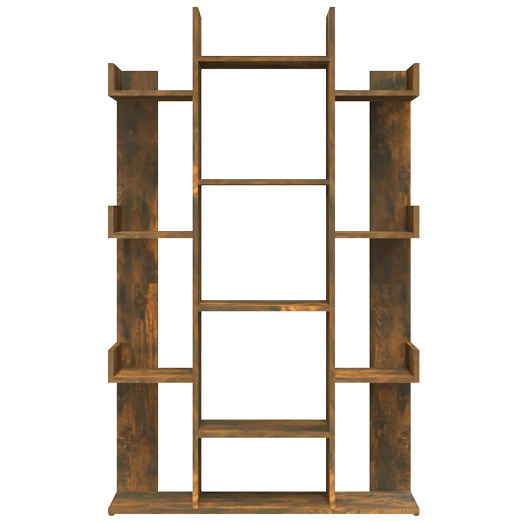 vidaXL Book Cabinet Smoked Oak 86x25,5x140 cm Engineered Wood