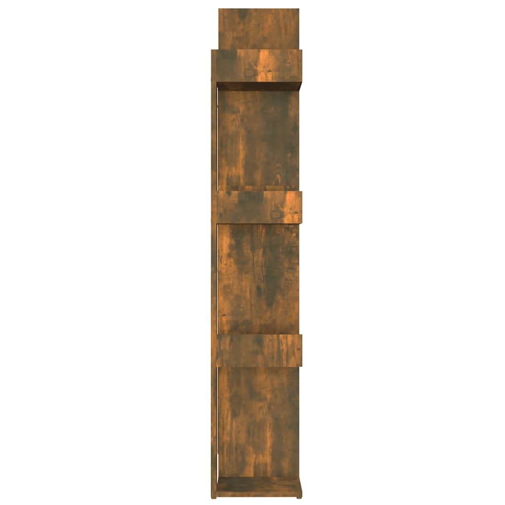 vidaXL Book Cabinet Smoked Oak 86x25,5x140 cm Engineered Wood