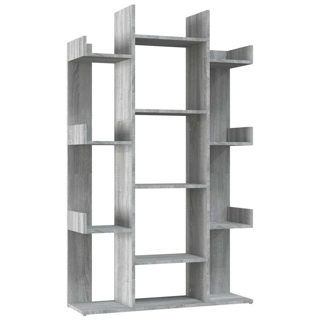 vidaXL Book Cabinet Grey Sonoma 86x25,5x140 cm Engineered Wood