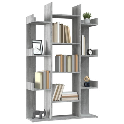 vidaXL Book Cabinet Grey Sonoma 86x25,5x140 cm Engineered Wood