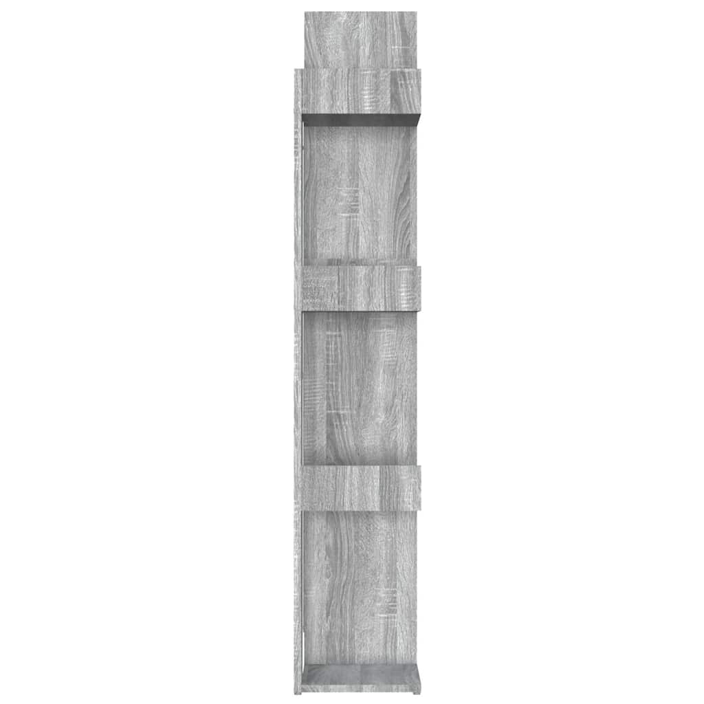 vidaXL Book Cabinet Grey Sonoma 86x25,5x140 cm Engineered Wood